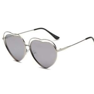 NEW SILVER HEART METAL SUNGLASSES